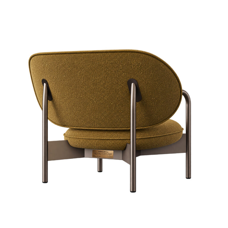 Bonaldo Cross Lounge Chair No. VII by Alain Gilles, Mid-Century Industrial (1956–1965) - with the hand-signed brass plaque fitted beneath the seat, The Series of Years, Bonaldo Space Bangkok