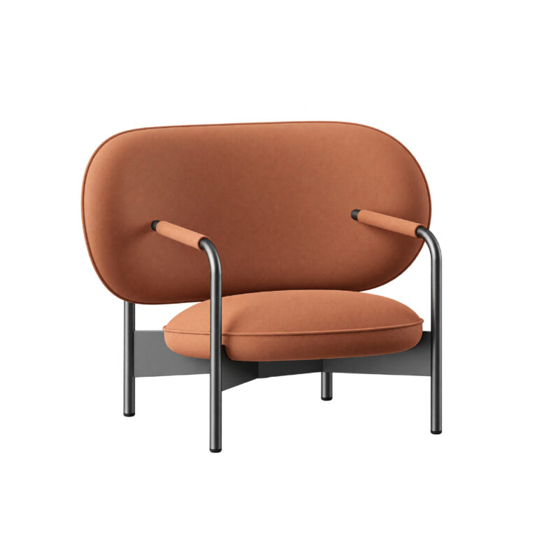 Bonaldo Cross Lounge Chair No. VIII by Alain Gilles, The Organic Curve (1946–1955) - three-quarter view, The Series of Years, Bonaldo Space Bangkok