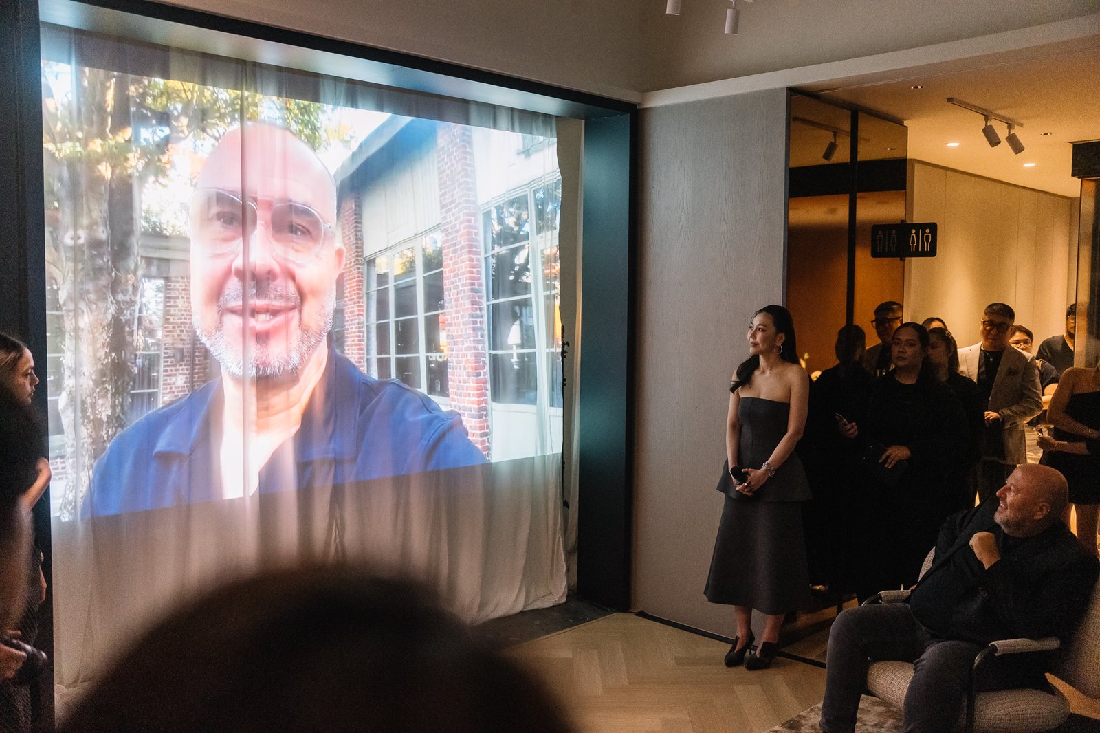 Alain Gilles appearing on screen at The Legacy of Motion, Bonaldo Space by OL Atelier, Bangkok