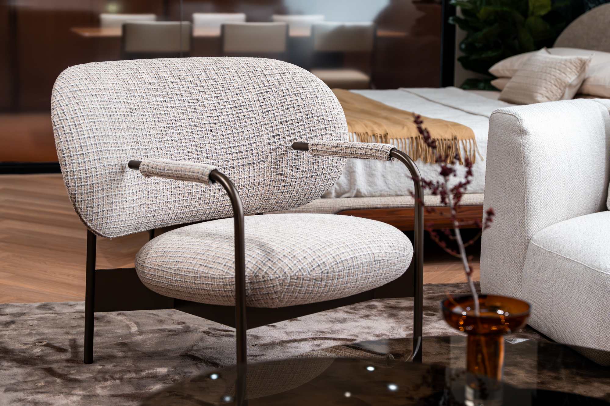 Chair No. I of The Series of Years, Bonaldo Cross Lounge Chair by Alain Gilles, at Bonaldo Space by OL Atelier, Bangkok