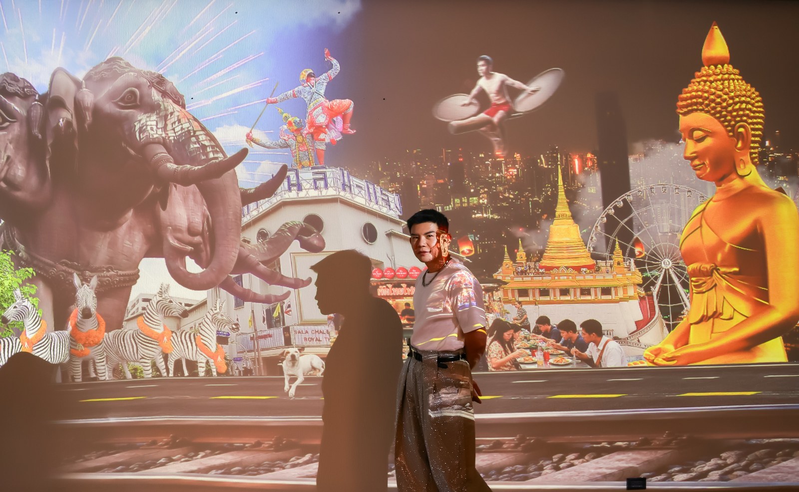 The Legacy of Motion, Bonaldo 90th anniversary evening with Bangkok silhouettes projected on the walls, Bonaldo Space by OL Atelier, Bangkok